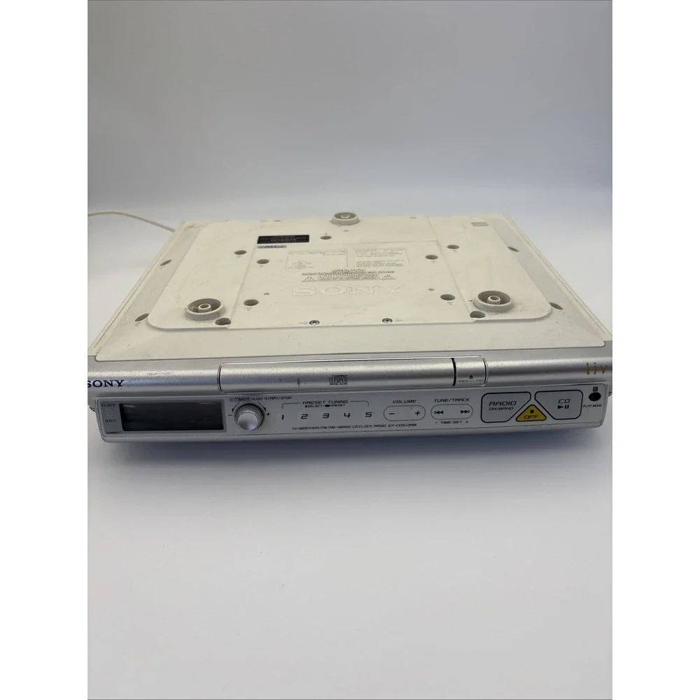 Sony ICF-CD543RM Under Cabinet Kitchen CD Clock Radio Silver FM AM Weather Band
